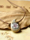 Vintage Crackle Glaze Stone Flower Halskette Handgewebte Seil-Tropfen-Halskette - Rosa