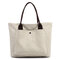 Women Canvas Large Capacity Handbag Leisure Shoulder Bag - Beige