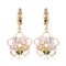 Fashion Ear Drop Earrings Gold Plated Colorful Ziron Flower Charm Earrings Elegant Jewelry for Women - Gold