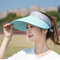 महिला फोल्डेबल सनशेड एंटी-पराबैंगनी कवर खाली शीर्ष टोपी - नीला