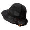 Women Breathable Knitted Sunscreen Fisherman Hat Casual Travel Shoppping Visor Bucket Hat - Black