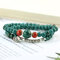 Vintage Handmade Beaded Bracelets Flower Ceramic Multilayer Bracelets Ethnic Jewelry for Women - Green