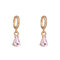 4 colores de moda geométrica en forma de gota Colgante pendiente de piedras preciosas brillo de la oreja joyería elegante - Rosado