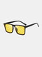 Unisex Casual Fashion Outdoor UV Protection Flat Polarized Square Sunglasses - Yellow