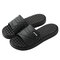 Men Open Toe Slide Sandals Comfy Soft Home Slippers - Black