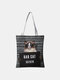 Women Canvas Cat Pattern Handbag Tote - #02