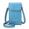 Women Solid Flap Card Bag Phone Bag Crossbody Bag - Blue