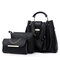 Women Three-piece Set Tassel Handbag Crossbody Bag - Black