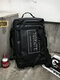 Men Oxford Fashion Wear-Resistant Multifunction Letter Pattern Solid Color Backpack Shoulder Bag - Black