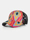 Unisex Cross Elastic Mesh Fashion Geometric Printed Sunshade Breathable Baseball Hat - #02