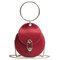  Women Concise Metal Ring Chain Shoulder Portable Handbag - Red