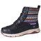 LOSTISY Splicing Slip Resistant Lace Up Outdoor Casual Boots - Navy