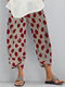 Polka Dot Print Plus Size Casual Pants for Women - Beige