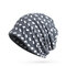 Women Cotton Print Stripe Multi-color Beanie Hats Casual Outdoor For Both Hats And Scarf Use - Grey