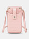 Women Multi-card Slots Alligator Pattern Print 6.5 Inch Phone Bag Crossbody Bag - Pink