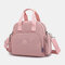 Women USB Charging Multi-carry Waterproof Backpack Crossbody Bag - Pink
