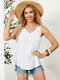 Solid Backless Design V-neck Sleeveless Casual Cami - White