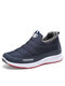 Men Waterproof Cloth Slip On Warm Casual Ankle Boots - Blue
