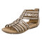 Women Rome Hollow Colorful Zipper Gladiator Sandals - Beige