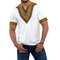 Mens African Ethnic Style 3D Printed V-neck Casual Summer T Shirts - White