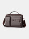Weixier Men Artificial Leather Vintage Large Capacity Crossbody Bag Business Multifunctional Durable Briefcase Bag Messenger Bag - Brown