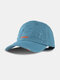 Unisex Cotton Solid Color Broken Hole Letter Embroidery Fashion All-match Baseball Cap - Lake Blue
