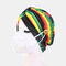 Printed Multi-colored Beanie National Style Button Mountable Ears Prevent Strangulation - 04
