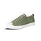 Men Daily Colorful Lace Up Non Slip Skate Sport Canvas Shoes - Green