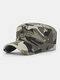 Men Cotton Embroidery Print Susnhade Outdoor Casual Flat Hat Peaked Cap Military Hat - Camo