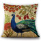 Simple Peacock Flower Linen Pillow Case Sofa Home Car Cushion Cover Dec - #5