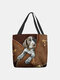 Women Dog Pattern Prints Handbag Shoulder Bag Tote - #06