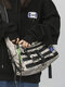 Men Ins Waterproof Large Capacity Nylon Crossbody Bag Shoulder Bag - Khaki+Ornament