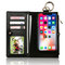Men And Women Detachable Multifunction Genuine Leather Phone Cases For iphone 3 Card Slot Wallet - Black