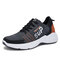Men Knitted Fabric Breathable Non Slip Casual Sport Shoes - Orange