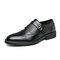 Men Microfiber Leather Splicing Non Slip Metal Slip On Dress Shoes - Black