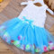 Fairy Petal Toddlers Girls Sleeveless Party Flower Princess Dresses For 1Y-5Y - Light Blue