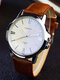 6 Colors Faux Leather Men Business Casual Normal Quartz Watches - #01