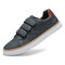 Men Microfiber Leather Non Slip Hook Loop Soft Casual Sneakers - Blue