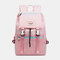 Women Large Capacity School Bag Waterproof Backpack - Pink