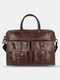 Vintage Bussiness Versatile Multi-pockets Briefcase Crossbody Bag Handbag - Coffee