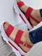 Large Size Women Casual Summer Vacation Platform Sandals - Red