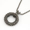 Trendy Pendant Long Necklace Metal Big Circle Ring Pendant Sweater Chain Vintage Jewelry - Black