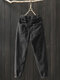 Cintura elástica de veludo cotelê Plus tamanho vintage Calças para mulheres - Cinzento