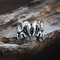 Trendy Retro Exotic Geschnitzter Blatt-Elefanten-Ring Kreativer Unisex frei kombinierbarer Fingerring - 06