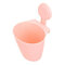 Hanging Suction Cup Storage Barrel Bathroom Toothbrush Cosmetic Storage Box - Pink