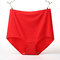 4XL Plus Size High Waisted Seamless Ice Silk Panties - Red