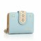 Women  PU Leather Multi-slots Short Wallet Card Holder Purse - Blue