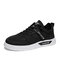 Men Pure Color Stitched Round Toe Ice Silk Cloth Skate Shoes - Black