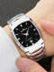 4 Colors Alloy Couple Business Watch Decorated Pointer Calendar Quartz Watch - Silver Case Black Dial