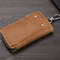 Men Retro Genuine Leather Multi-function 6 Key Holder Purse Solid Card Holder - Brown